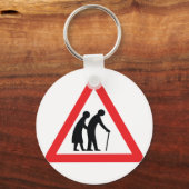 VOORZICHTIGHEID Ouderen - verkeersborden in het Ve Sleutelhanger (Voorkant)