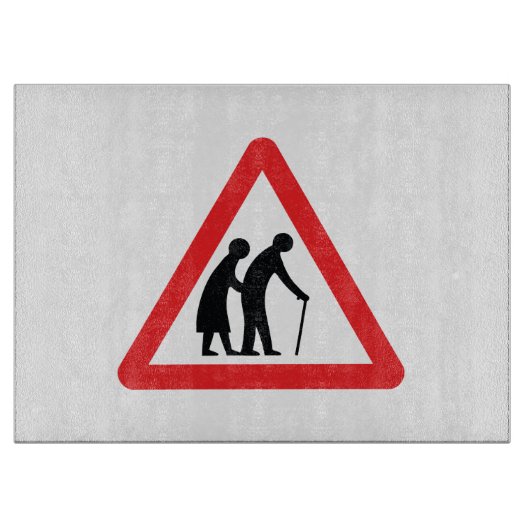 VOORZICHTIGHEID Ouderen - verkeersborden in het Ve Snijplank (Voorkant)