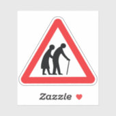 VOORZICHTIGHEID Ouderen - verkeersborden in het Ve Sticker (Vel)