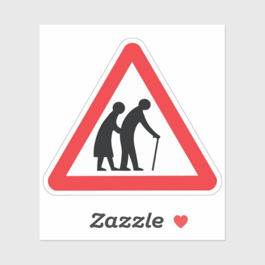 VOORZICHTIGHEID Ouderen - verkeersborden in het Ve Sticker (Vel)