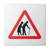 VOORZICHTIGHEID Ouderen - verkeersborden in het Ve Tegeltje (Voorkant)