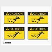 Voorzichtigheid: Piranhas in Water Rechthoekige Sticker (Vel)