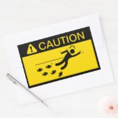 Voorzichtigheid: Piranhas in Water Rechthoekige Sticker (Envelop)