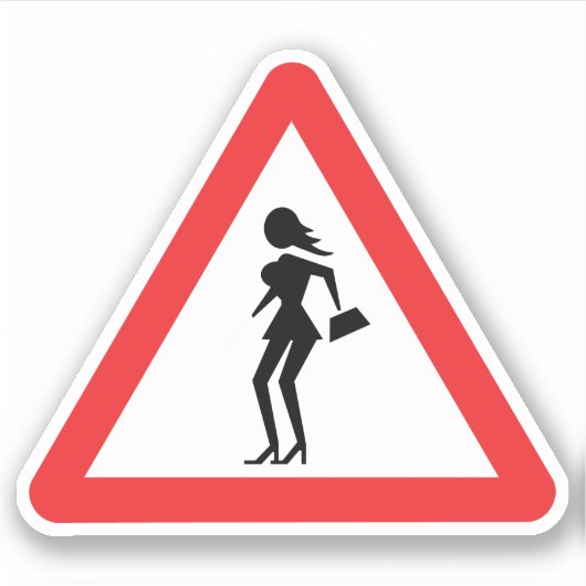 Voorzichtigheid Prostitute (Attenzione Prostitute) Sticker (Voorkant)