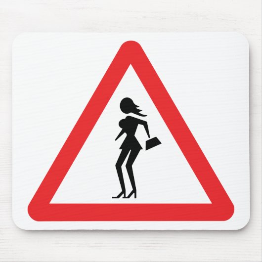 Voorzichtigheid Prostitute Road Traffic Sign Muismat (Voorkant)