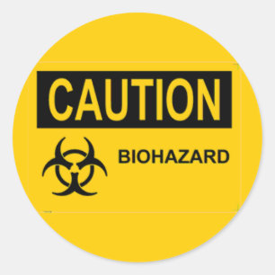 VOORZICHTIGHEID RONDE STICKER