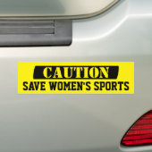 VOORZICHTIGHEID Save Women's Sports Stop Erase of  Bumpersticker (Op auto)