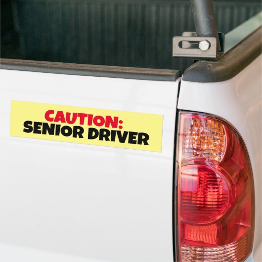 VOORZICHTIGHEID: SENIOR DRIVER BUMPERSTICKER (Op Truck)