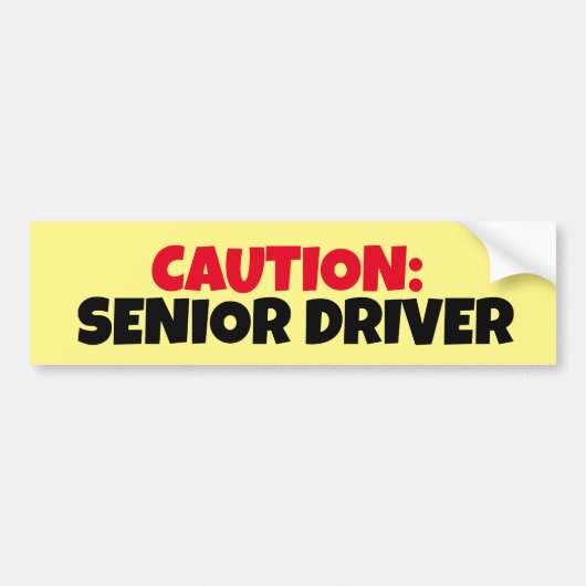 VOORZICHTIGHEID: SENIOR DRIVER BUMPERSTICKER (Voorkant)