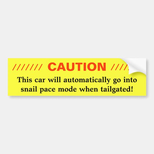 VOORZICHTIGHEID - Snageltempo Bumpersticker (Voorkant)