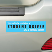 Voorzichtigheid Student driver Zenuwouderticker Bumpersticker (Op auto)