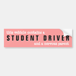 Voorzichtigheid Student driver Zenuwouderticker Bumpersticker