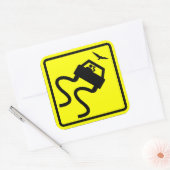 Voorzichtigheid: Swerves voor Vogels Vierkante Sticker (Envelop)