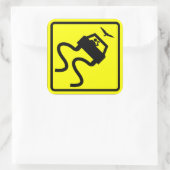 Voorzichtigheid: Swerves voor Vogels Vierkante Sticker (Tas)