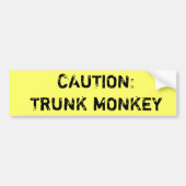 Voorzichtigheid: Trunk Monkey Bumpersticker (Voorkant)
