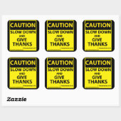 Voorzichtigheid Vierkante Sticker (Vel)