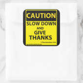 Voorzichtigheid Vierkante Sticker (Tas)