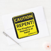 Voorzichtigheid Vierkante Sticker (Envelop)