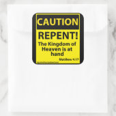 Voorzichtigheid Vierkante Sticker (Tas)