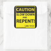 Voorzichtigheid Vierkante Sticker (Tas)