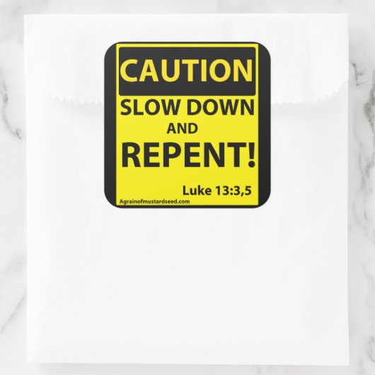 Voorzichtigheid Vierkante Sticker (Tas)