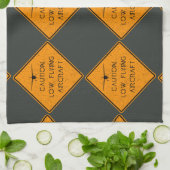 Voorzichtigheid ✈️ Vliegtuig met laag vliegveld Theedoek (Gevouwen)