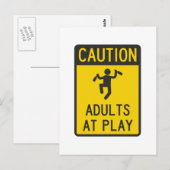 Voorzichtigheid Volwassenen bij afspelen Briefkaart (Voorkant / Achterkant)