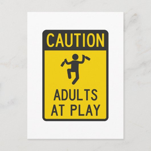 Voorzichtigheid Volwassenen bij afspelen Briefkaart (Voorkant)