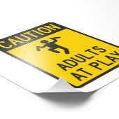 Voorzichtigheid Volwassenen bij afspelen Foto Afdruk (Hoek)