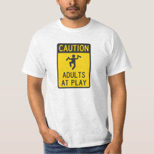 Voorzichtigheid Volwassenen bij afspelen T-shirt