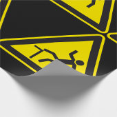 Voorzichtigheidsgreep voetgangersbord cadeaupapier