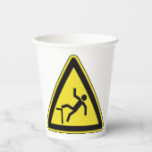 Voorzichtigheidsgreep voetgangersbord papieren bekers (Voorkant)
