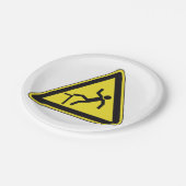 Voorzichtigheidsgreep voetgangersbord papieren bordje (Gekanteld)