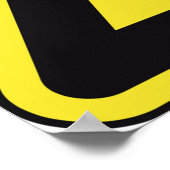 Voorzichtigheidsgreep voetgangersbord poster (Hoek)