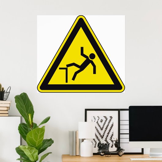 Voorzichtigheidsgreep voetgangersbord poster