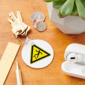 Voorzichtigheidsgreep voetgangersbord sleutelhanger