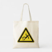 Voorzichtigheidsgreep voetgangersbord tote bag (Achterkant)