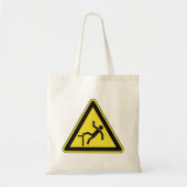 Voorzichtigheidsgreep voetgangersbord tote bag (Voorkant)
