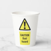 Voorzichtigheidsteken voor stofgevaar papieren bekers (Voorkant)