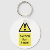 Voorzichtigheidsteken voor stofgevaar sleutelhanger (Achterkant)