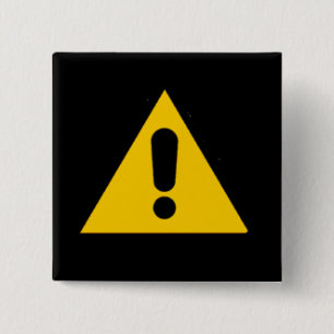Voorzichtigheidstekens Vierkante Button 5,1 Cm