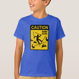 VOORZIENING: Bunny Slope - Funny Ski Warning Sign T-shirt