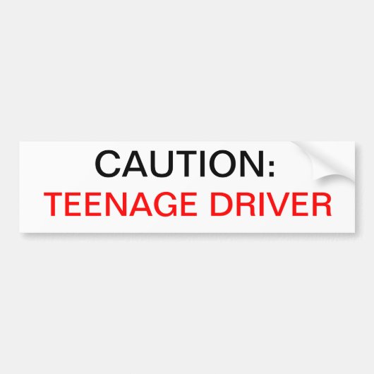 VOORZIENING: TEENAGE DRIVER BUMPERSTICKER (Voorkant)