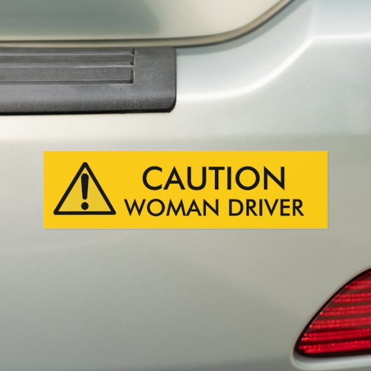 VOORZIENING: VROUW DRIVER BUMPERSTICKER (Op auto)