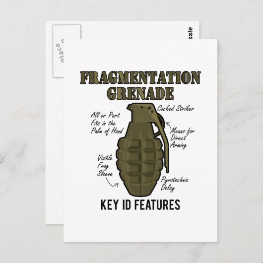 Voorzieningen voor fragment Grenade-ID Briefkaart (Voorkant / Achterkant)