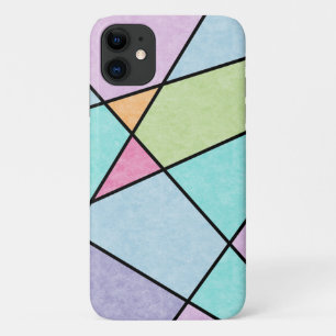 Voorzijde Abstract Geometric Blue Roze lila Case-Mate iPhone Case