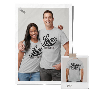 Voorzijde +Achterdruk. Zakelijke logo Grijze Manne T-shirt