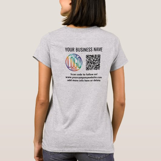 Voorzijde Achterkant Gedrukt Business QR Code & Co T-shirt (Achterkant)