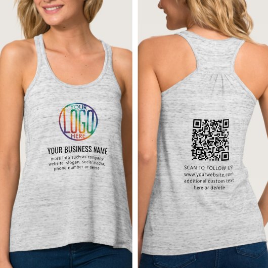 Voorzijde Achterzijde Custom Printed Business Logo Tanktop