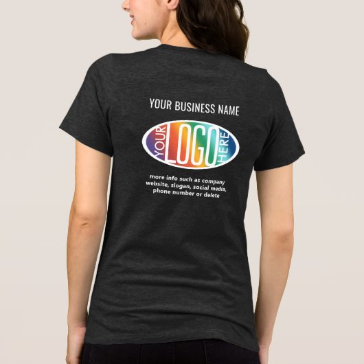 Voorzijde Achterzijde Custom Printed Business Logo Tri-Blend Shirt (Achterkant)